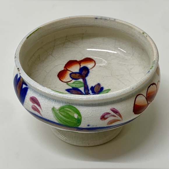 Early 19th Century Gaudy Welsh GRAPE Pattern Miniature Pedestal Sugar Bowl - Picture 15 of 15